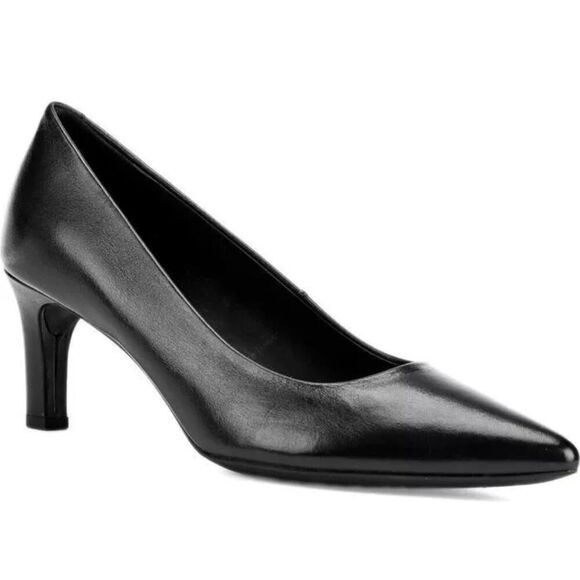 GEOX Respira Italian patent Women's Bibbiana Dress Heel Pumps, Black SZ 38/US8 - Picture 1 of 13